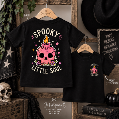 Spooky Little Soul Toddler T-Shirt | Alternative Kids Tee | Pink Skull Graphic💀🩷
