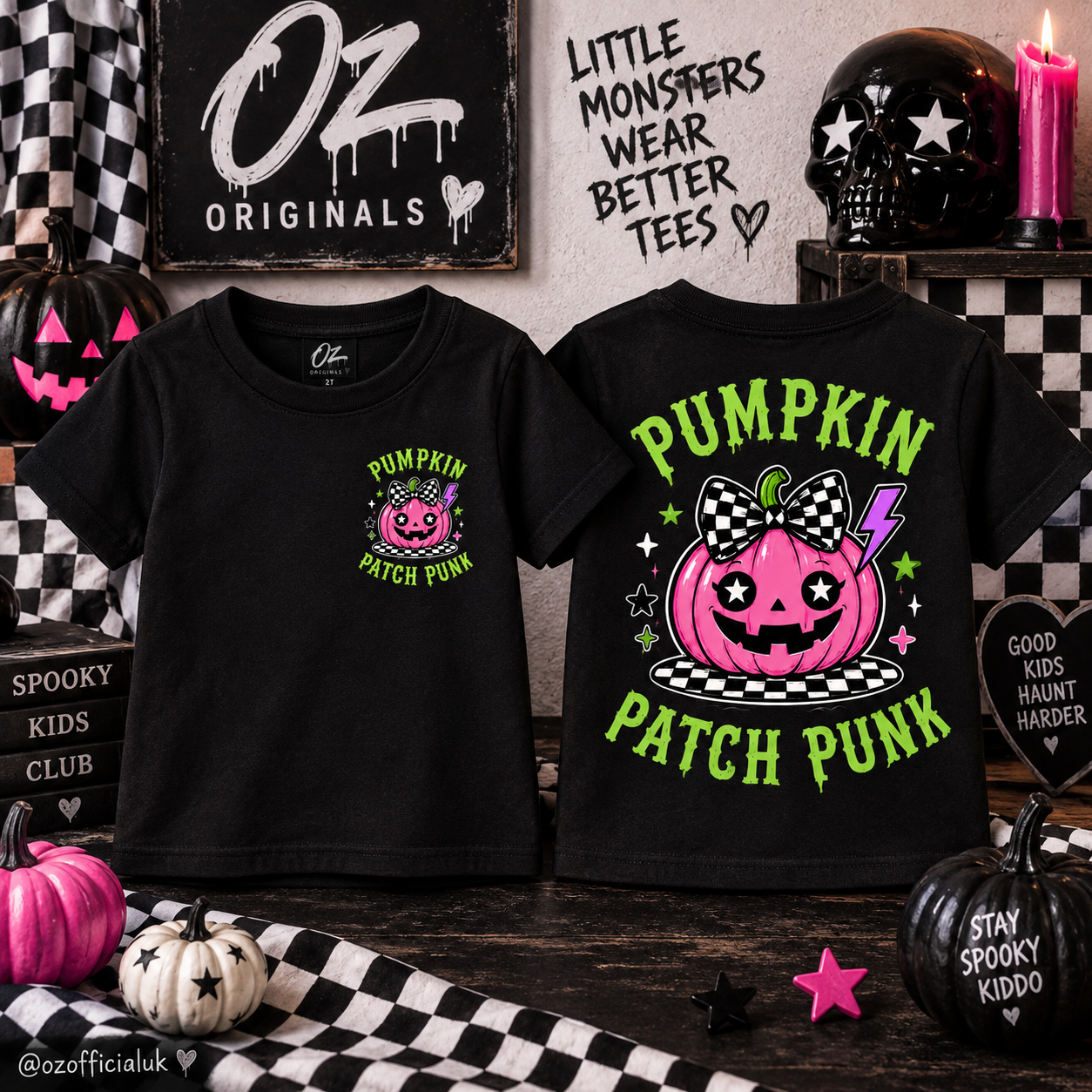 Pumpkin Patch Punk Toddler T-Shirt | Alternative Kids Halloween Tee | October Oddities 🎃