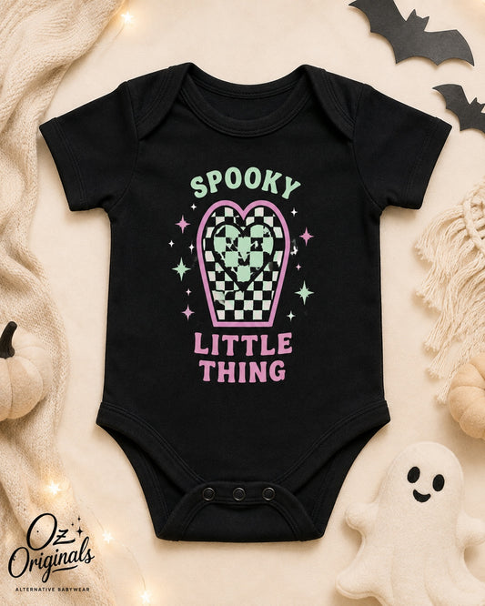 Spooky Little Thing 🖤 Black Baby Vest | Alternative Kidswear