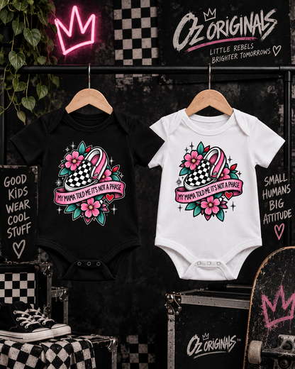 My Mama Told Me It’s Not a Phase Baby Vest | Alternative Baby Bodysuit | Black or White