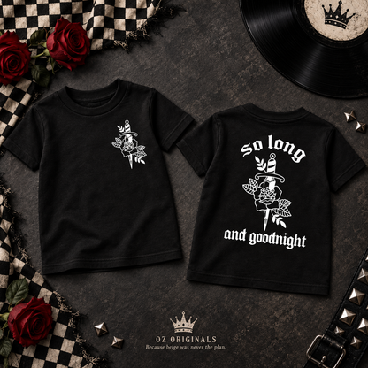 So Long & Goodnight Toddler Tee | Dagger & Rose Alternative Kids T-Shirt | Baby Bands Collection 🎶