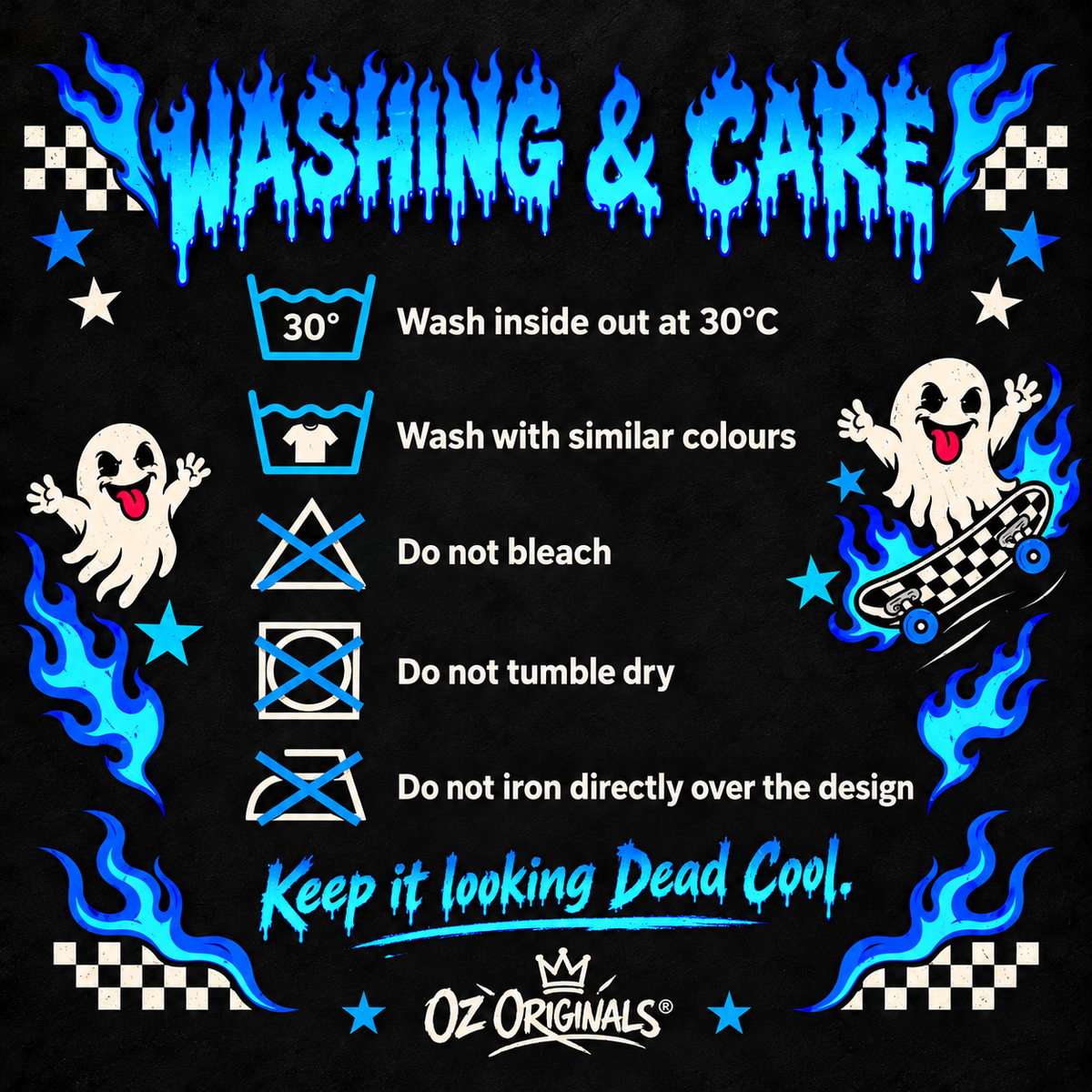 Dead Cool Ghost Skater Toddler T-Shirt | Alternative Black Kids Tee | Ozzy Flash Collection