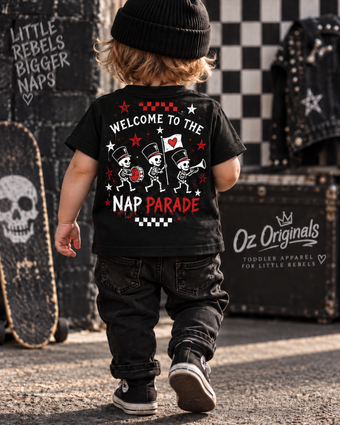 Welcome to the Nap Parade Toddler T-Shirt – Alternative Kids Tee | Black or White