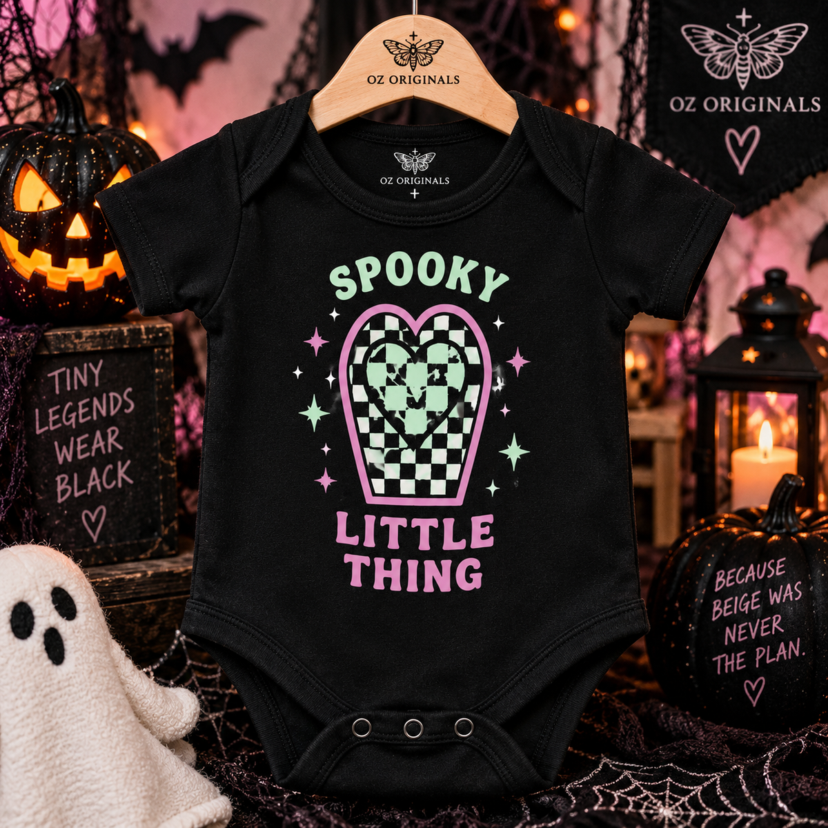 Spooky Little Thing 🖤 Black Baby Vest | Alternative Kidswear