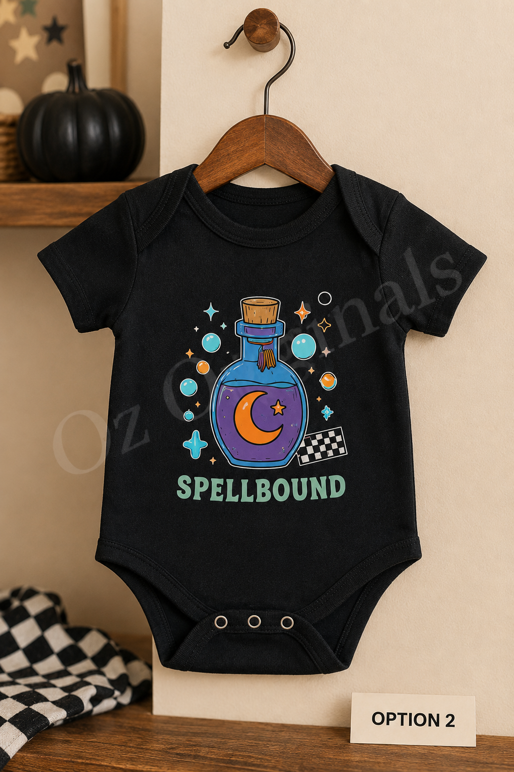 Spellbound Halloween Baby Vest – Gothic Potion Bodysuit, 2 Colour Options, October Oddities 🪄 🧙
