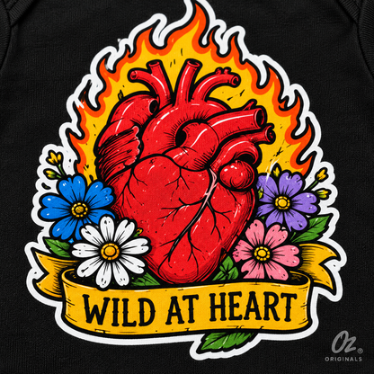 Wild at Heart Baby Vest – Black Alternative Baby Bodysuit with Anatomical Heart Design ❤️