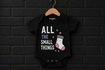 All The Small Things Baby Vest | Blue or Pink Sock | Personalised Alternative Baby Bodysuit | Rock Baby Gift 💙🩷