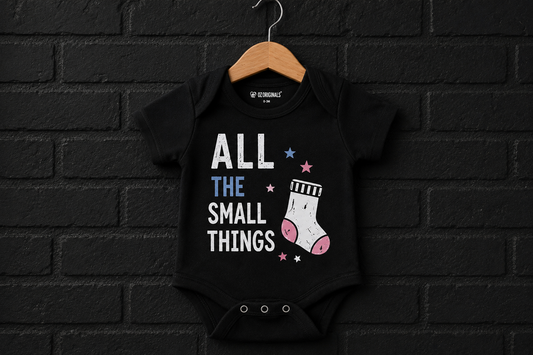 All The Small Things Baby Vest | Blue or Pink Sock | Personalised Alternative Baby Bodysuit | Rock Baby Gift 💙🩷