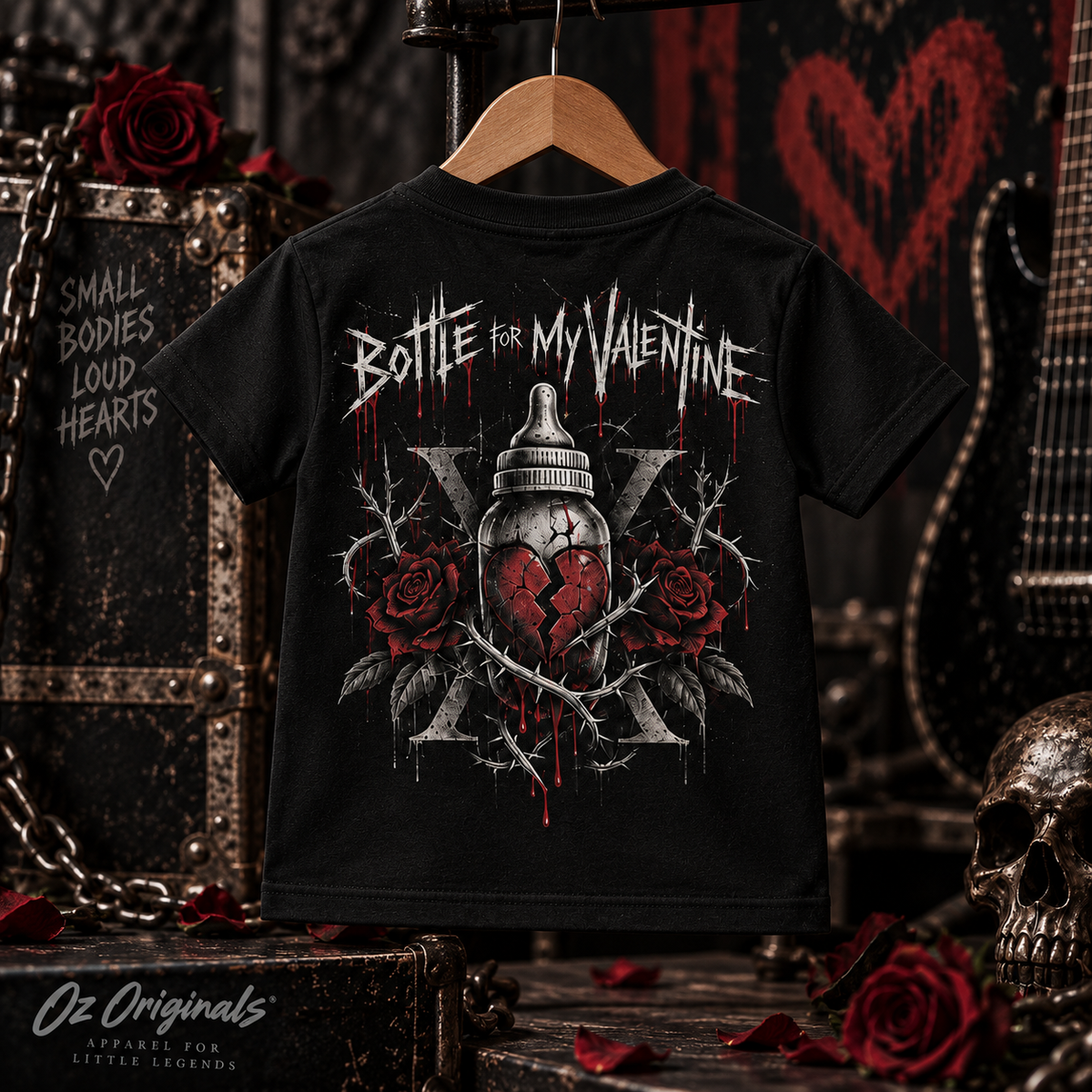 Bottle for My Valentine Toddler Tee | Bullet for My Valentine Inspired Kids Band T-Shirt | Alternative Rock Toddler Tee