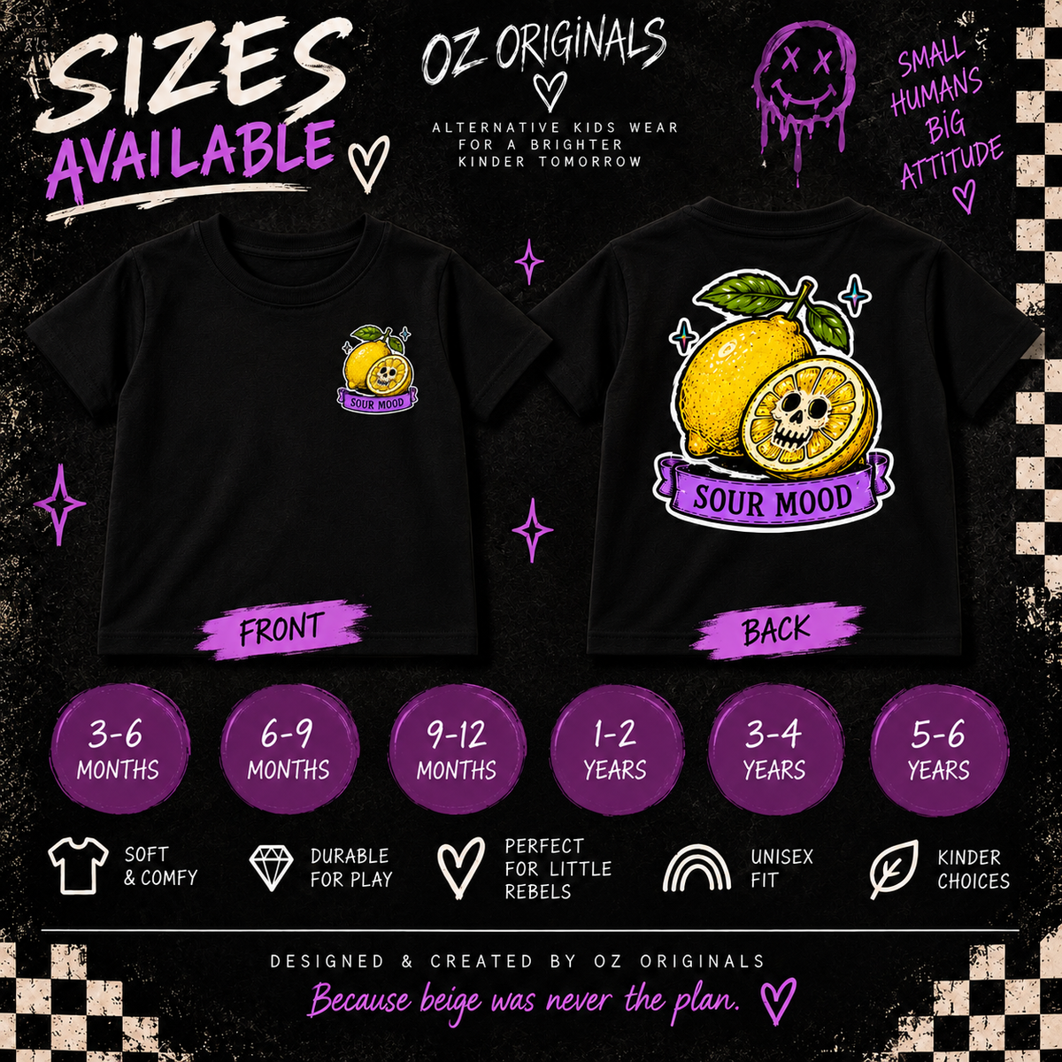 Sour Mood Toddler T-Shirt | Ozzy Flash Alternative Kids Tee