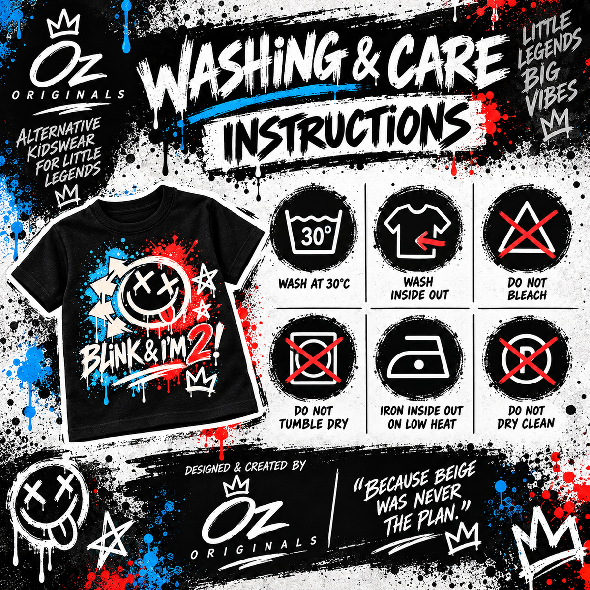 Blink & I’m 2! Toddler T-Shirt – Black or White | Alternative Birthday Tee