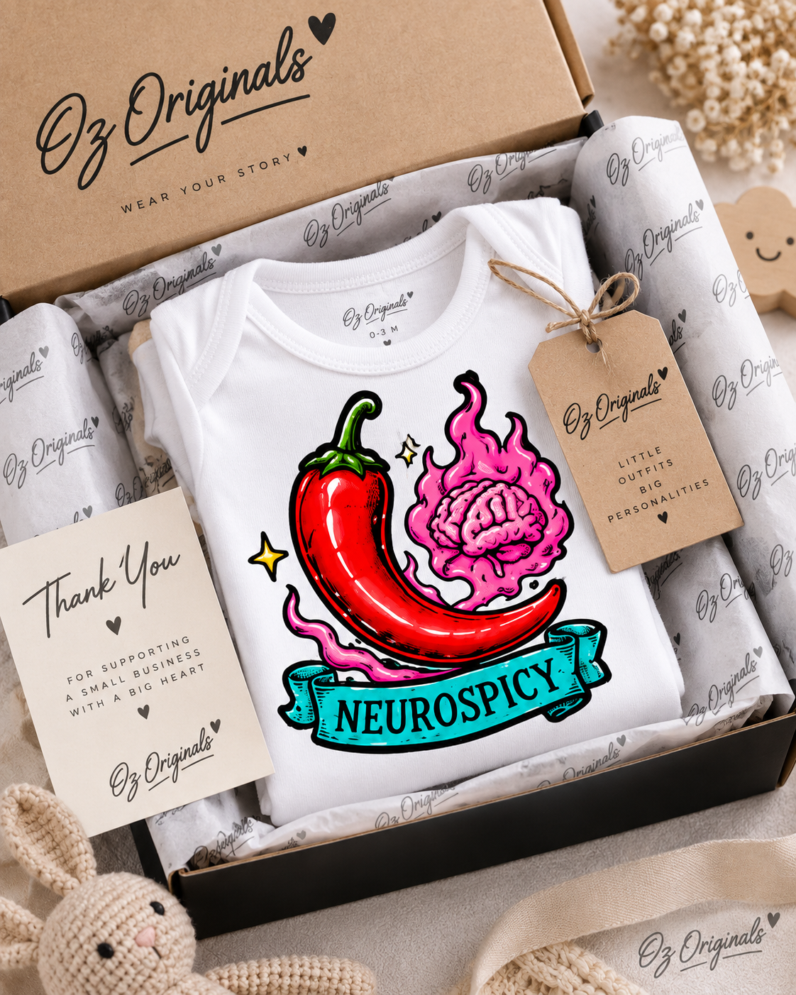 Neurospicy Baby Vest | Alternative Baby Clothes | Black or White