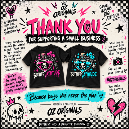 Bottled Attitude Toddler Tee | Hot Pink or Turquoise Blue | Ozzy Flash 🩷🩵