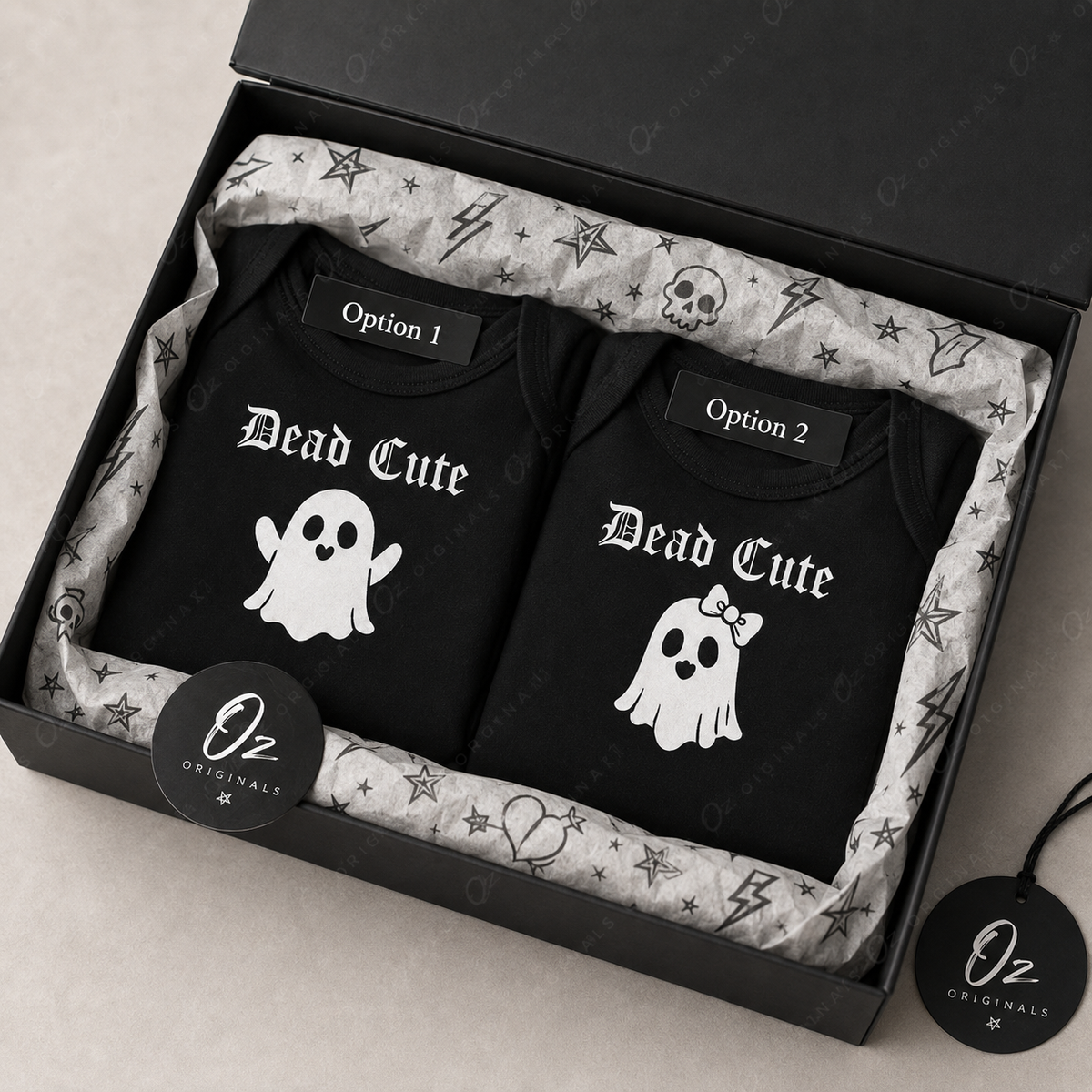 Dead Cute Baby Vest | Halloween Ghost Baby Bodysuit | October Oddities – OctOdd001 👻🖤
