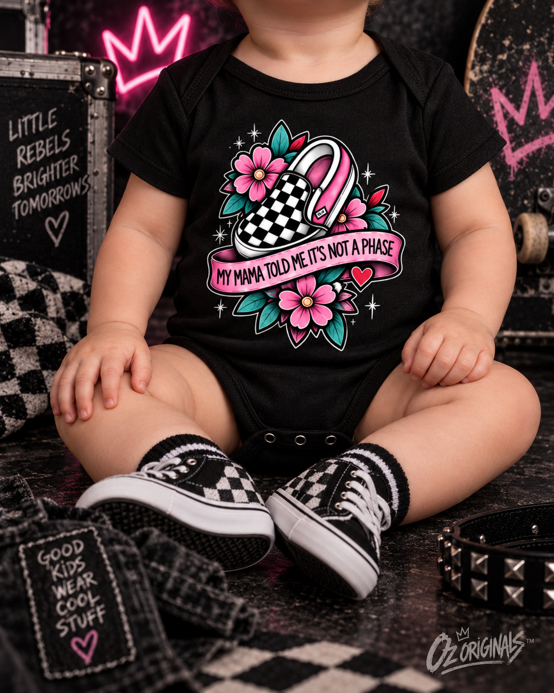 My Mama Told Me It’s Not a Phase Baby Vest | Alternative Baby Bodysuit | Black or White