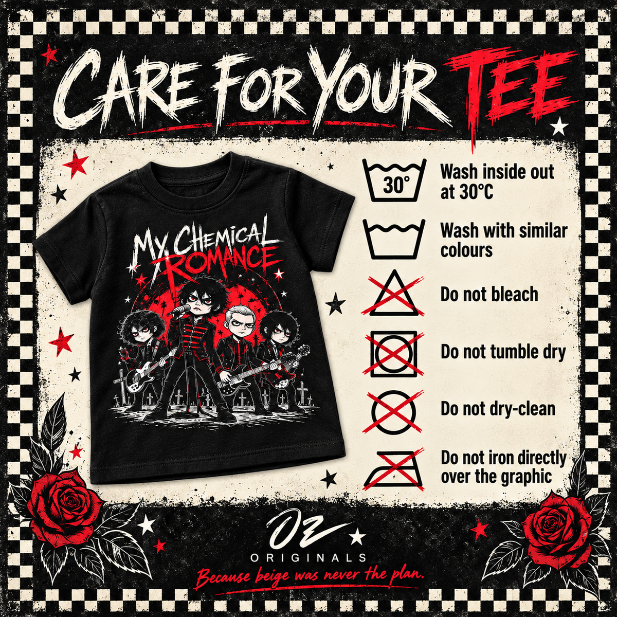 My Chemical Romance Toddler T-Shirt – Black & Red Alternative Band Tee