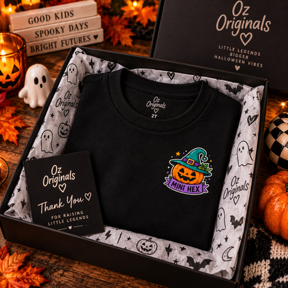 Mini Hex Toddler T-Shirt | Alternative Witchy Pumpkin Kids Tee 🎃💚