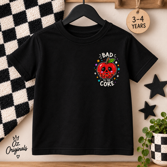 Bad to the Core Black Baby & Toddler T-Shirt | Alternative Kidswear