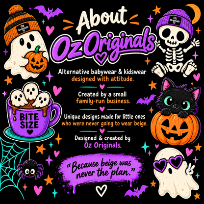 Bite Size Baby Vest | Ghost Hot Chocolate Halloween Baby Bodysuit | October Oddities 👻💜