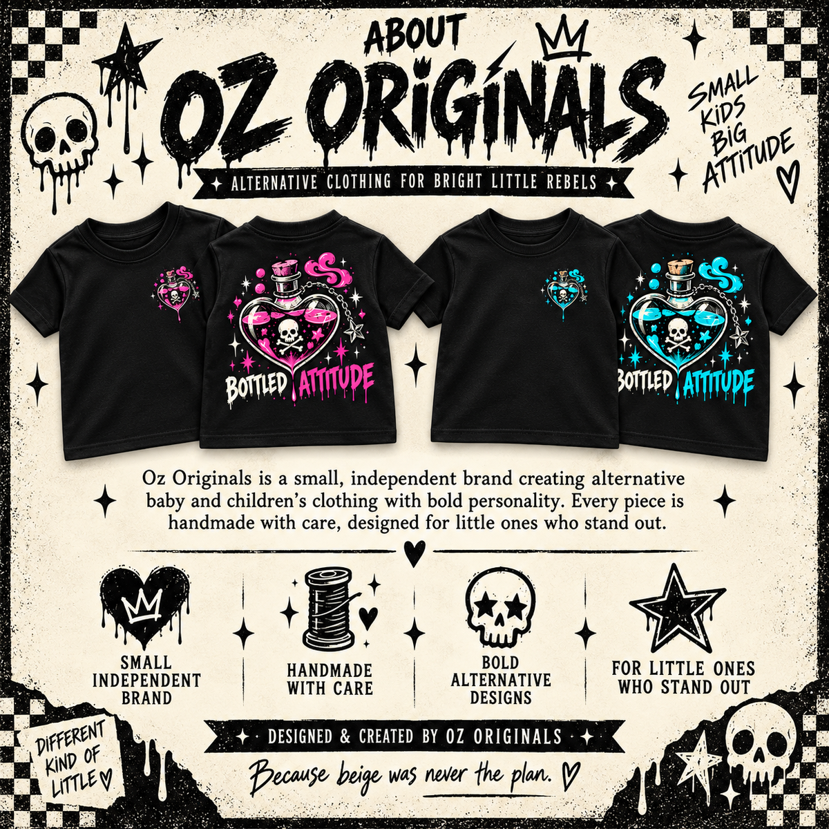 Bottled Attitude Toddler Tee | Hot Pink or Turquoise Blue | Ozzy Flash 🩷🩵