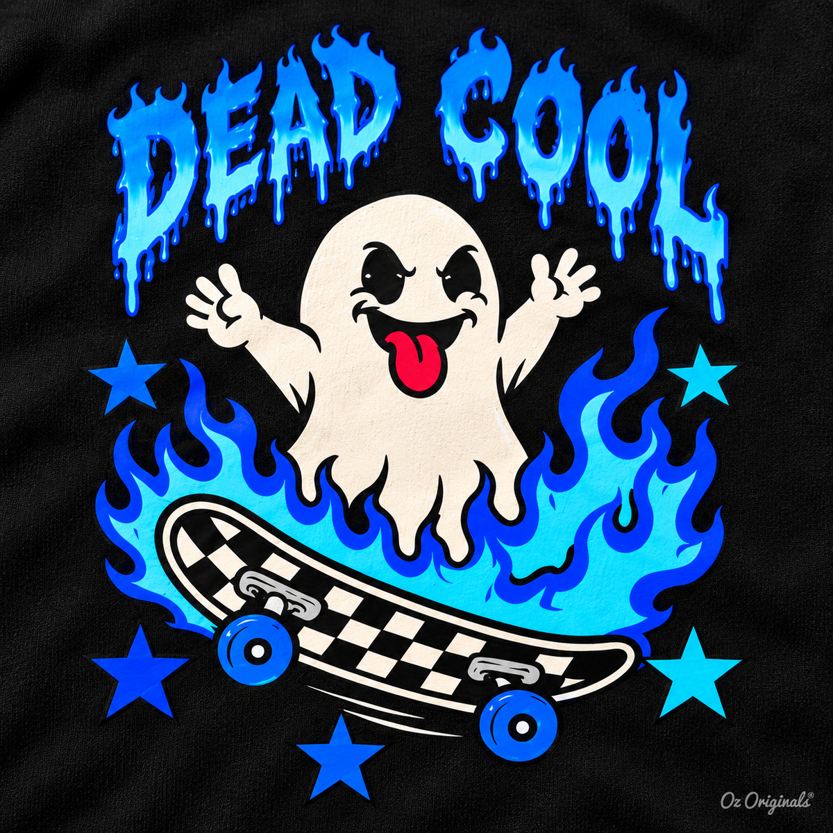 Dead Cool Ghost Skater Toddler T-Shirt | Alternative Black Kids Tee | Ozzy Flash Collection