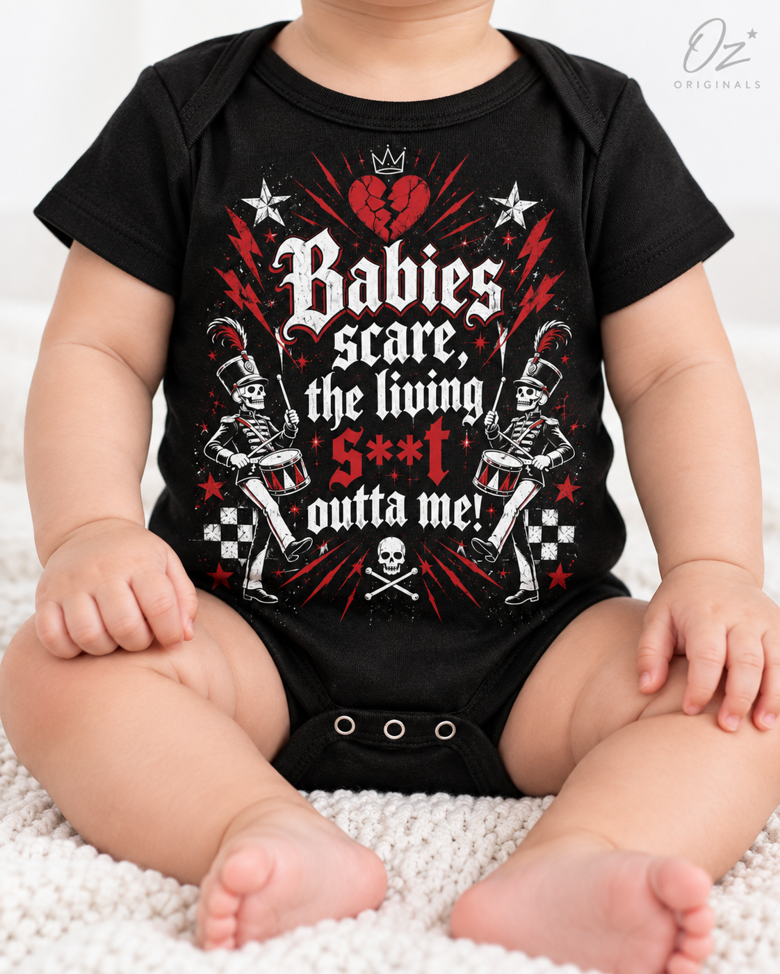 Babies Scare The Living S**t Outta Me Baby Vest | Alternative Emo Baby Clothes
