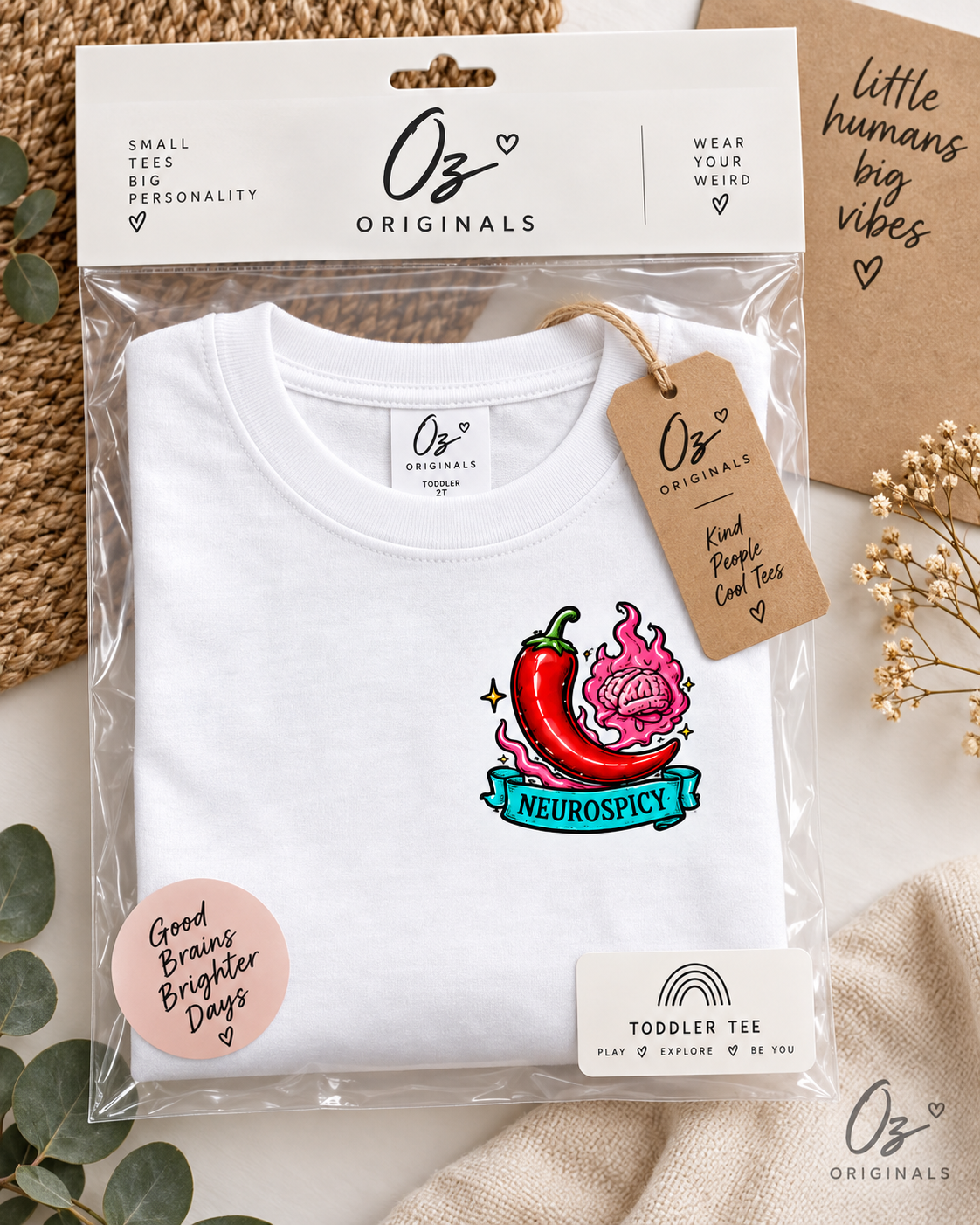 Neurospicy Toddler T-Shirt | Alternative Kids Tee | Black or White