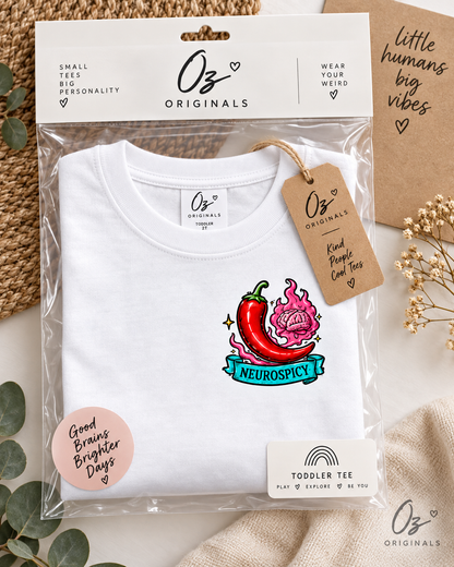 Neurospicy Toddler T-Shirt | Alternative Kids Tee | Black or White