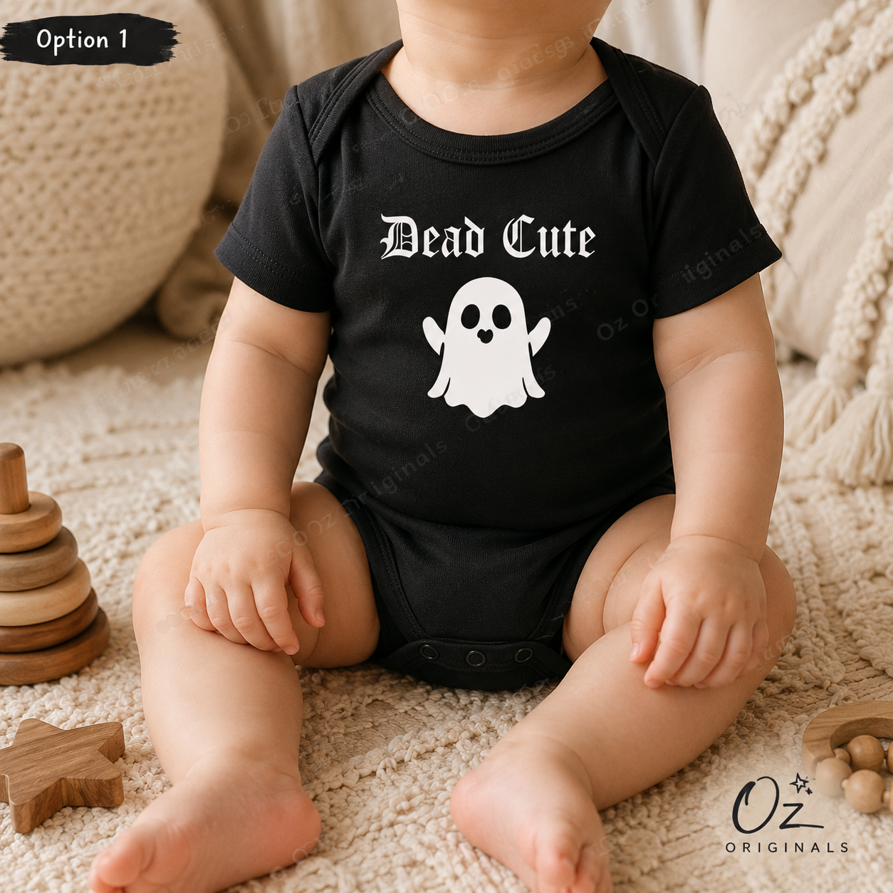 Dead Cute Baby Vest | Halloween Ghost Baby Bodysuit | October Oddities – OctOdd001 👻🖤