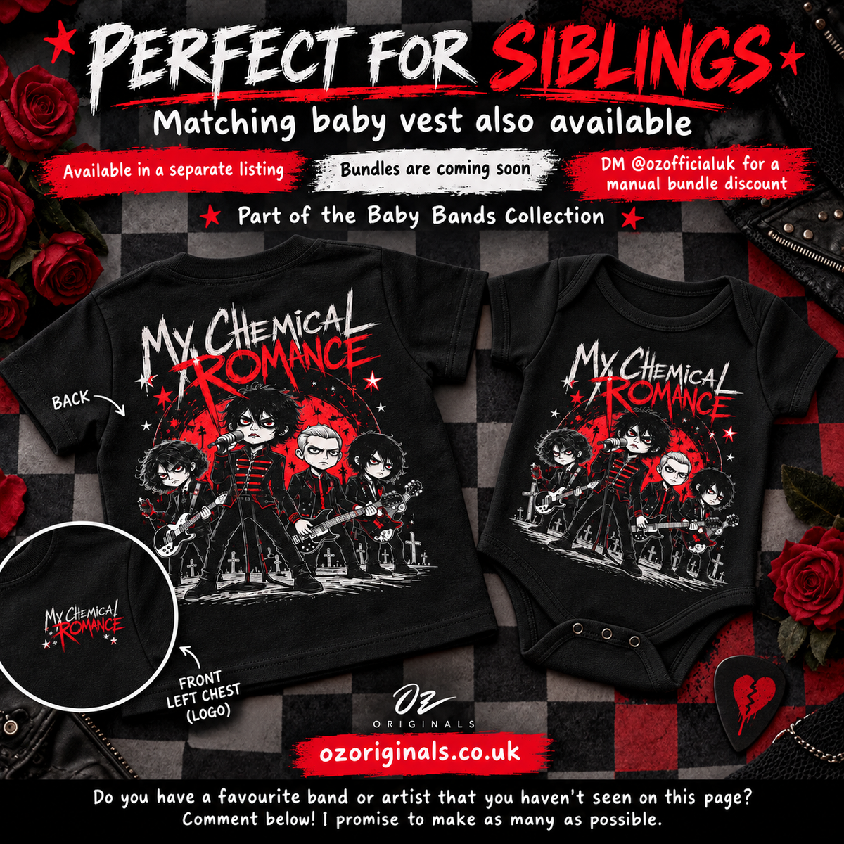 My Chemical Romance Toddler T-Shirt – Black & Red Alternative Band Tee