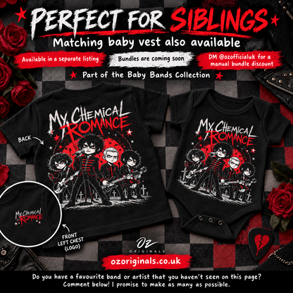 My Chemical Romance Toddler T-Shirt – Black & Red Alternative Band Tee