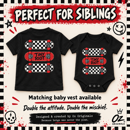TINY RIOT Toddler T-Shirt – Alternative Checkerboard Skateboard Tee