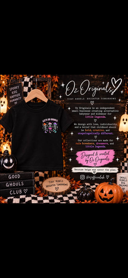 Let’s Go Ghouls Toddler Tee | Alternative Halloween Kids T-Shirt | October Oddities ☠️