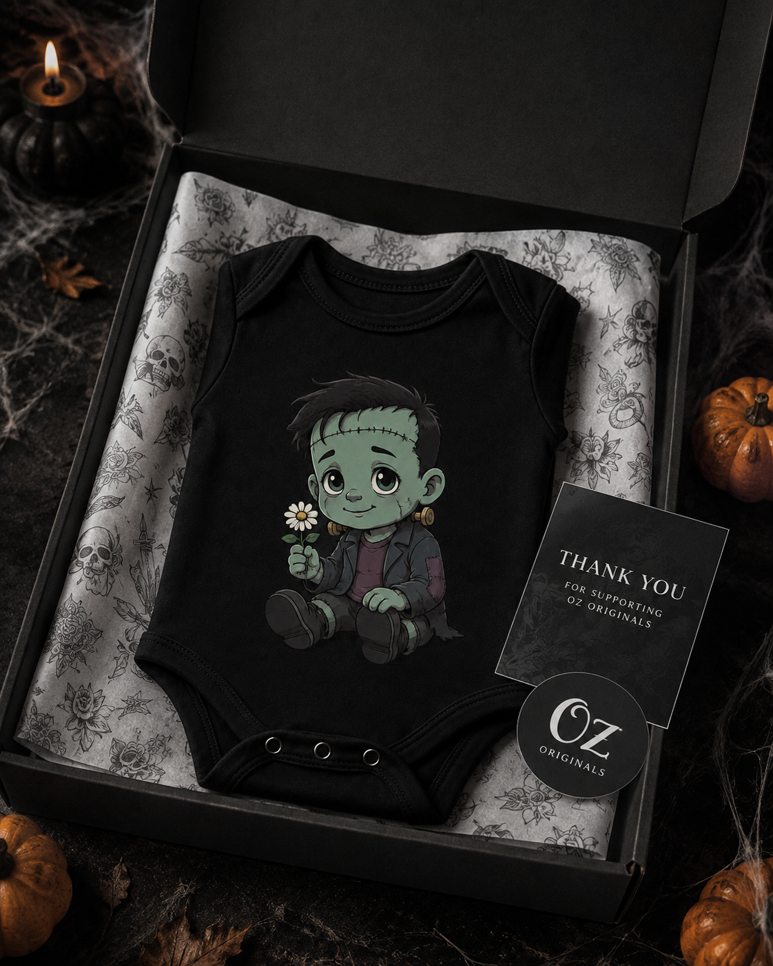 Little Horror Icons Black Baby Vest – Choose Your Character or Group