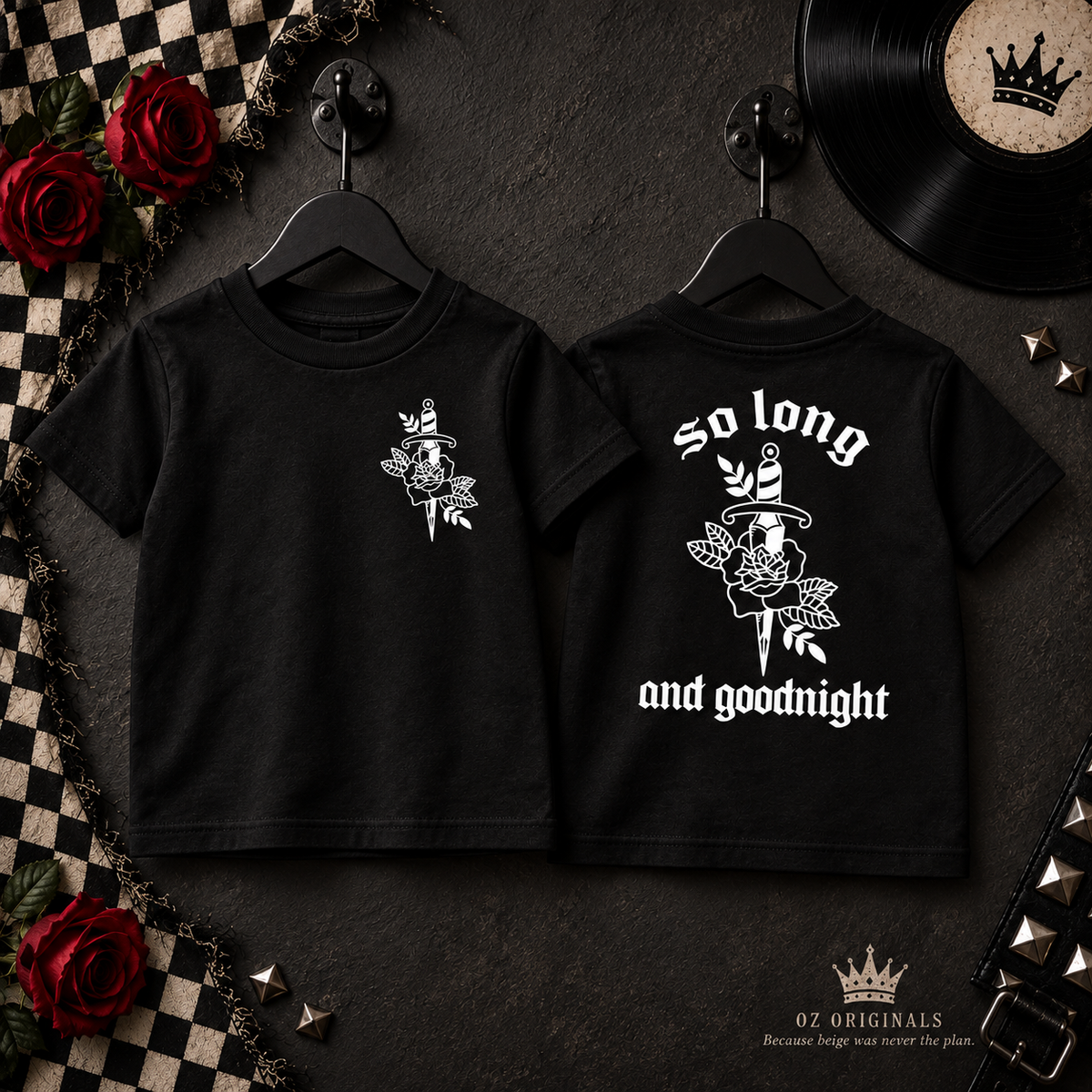 So Long & Goodnight Toddler Tee | Dagger & Rose Alternative Kids T-Shirt | Baby Bands Collection 🎶