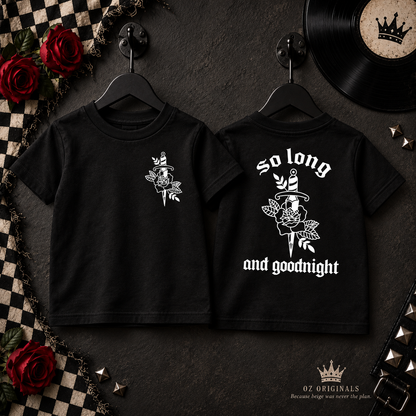 So Long & Goodnight Toddler Tee | Dagger & Rose Alternative Kids T-Shirt | Baby Bands Collection 🎶