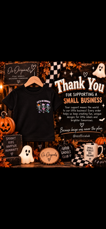 Let’s Go Ghouls Toddler Tee | Alternative Halloween Kids T-Shirt | October Oddities ☠️