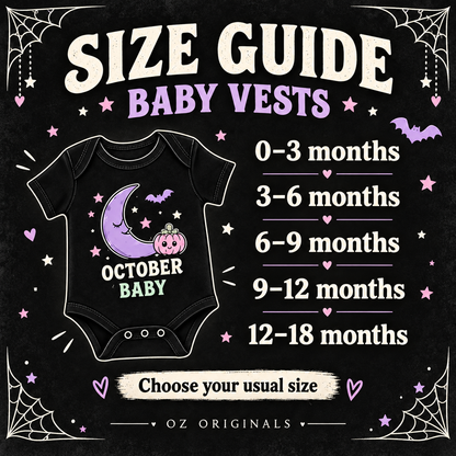October Baby Halloween Moon & Pumpkin Black Baby Vest