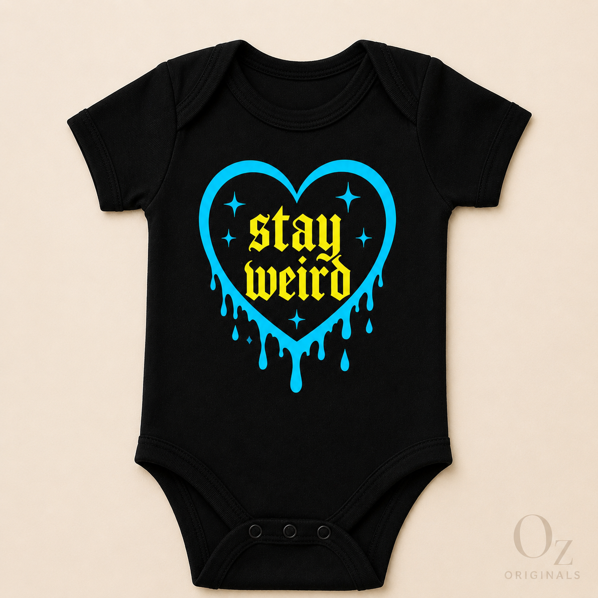 Stay Weird Baby Vest | Halloween Baby Clothes | Alternative Baby Bodysuit | Goth Baby Vest | Spooky Baby Gift | October Oddities 🩷💚