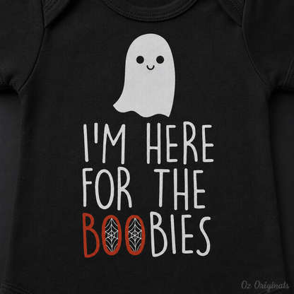 I’m Here for the Boobies Baby Vest | Halloween Baby Bodysuit | Funny Ghost Baby Outfit | Alternative Goth Baby Clothes | OctOdd007 👻