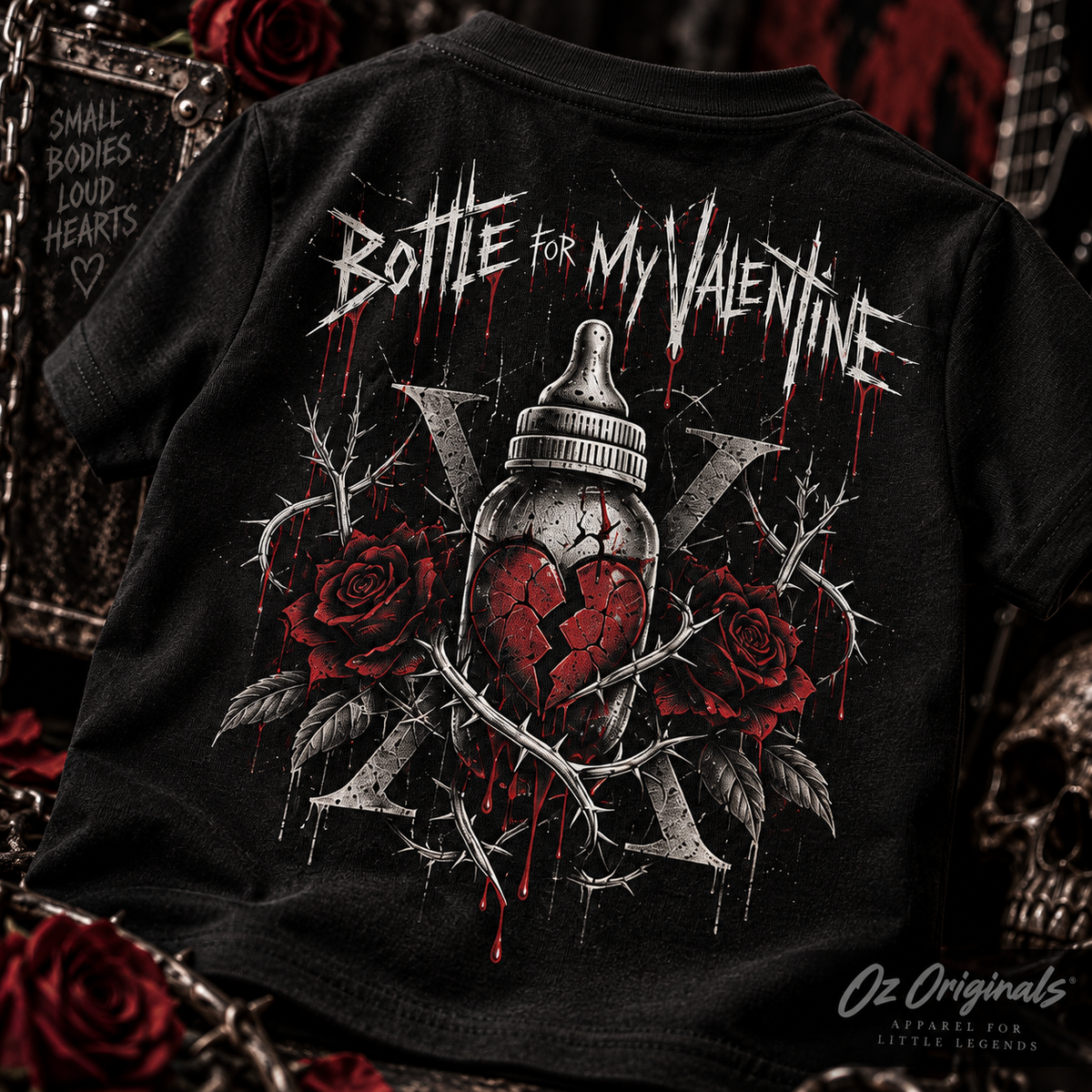 Bottle for My Valentine Toddler Tee | Bullet for My Valentine Inspired Kids Band T-Shirt | Alternative Rock Toddler Tee
