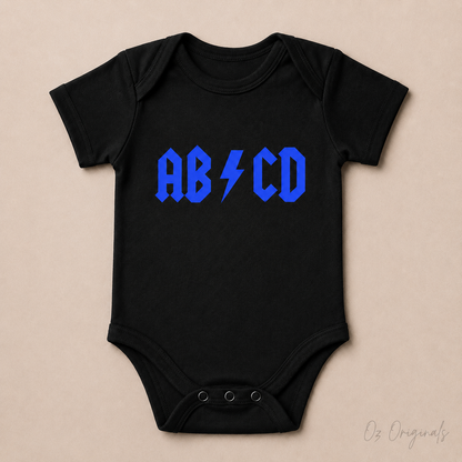 AB⚡CD Baby Vest | Rock-Inspired Alternative Baby Bodysuit | Multiple Colour Options