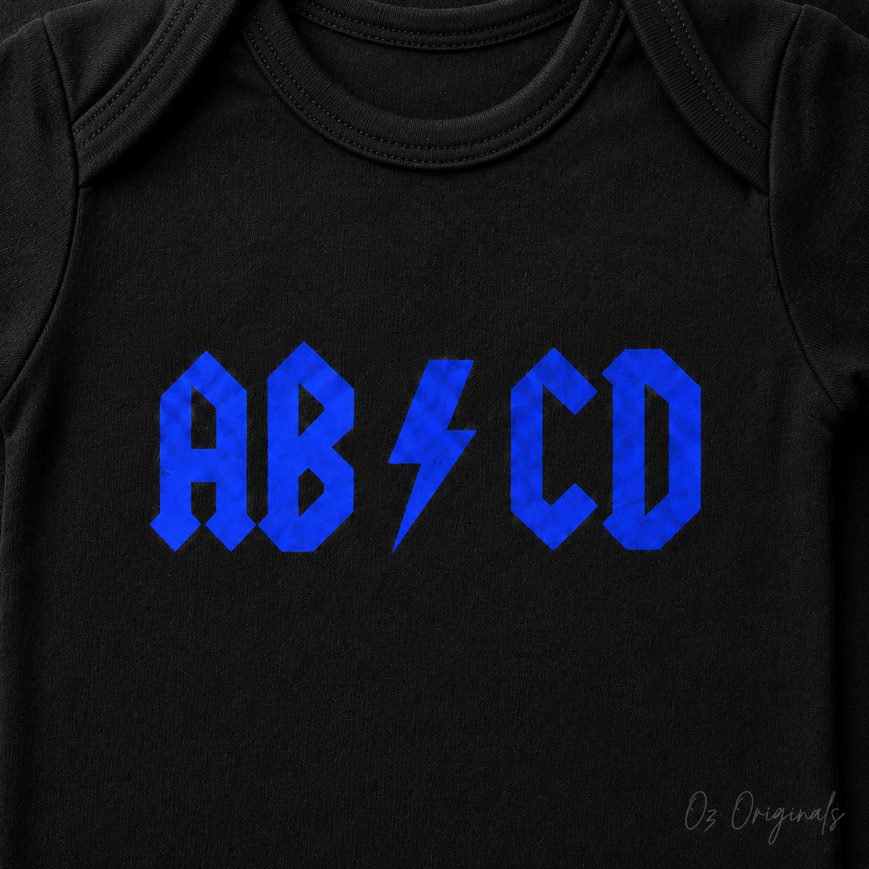 AB⚡CD Baby Vest | Rock-Inspired Alternative Baby Bodysuit | Multiple Colour Options