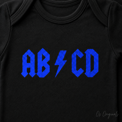 AB⚡CD Baby Vest | Rock-Inspired Alternative Baby Bodysuit | Multiple Colour Options
