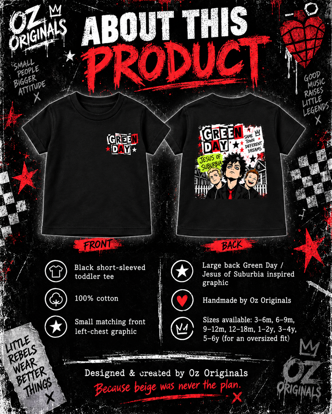 Green Day Jesus of Suburbia Baby, Toddler & Kids T-Shirt | Alternative Punk Rock Baby & Children’s Tee