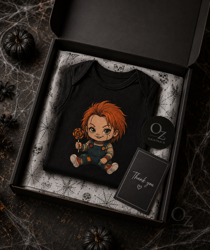 Little Horror Icons Black Baby Vest – Choose Your Character or Group