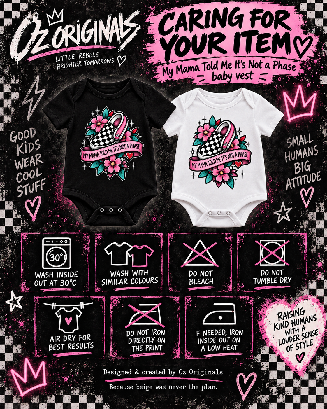 My Mama Told Me It’s Not a Phase Baby Vest | Alternative Baby Bodysuit | Black or White