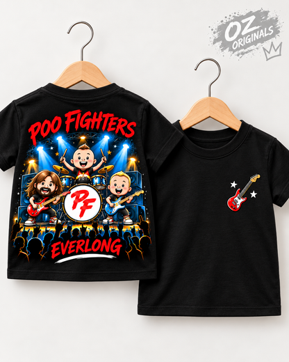 Poo Fighters Everlong Toddler T-Shirt – Alternative Rock Kids Tee – Black or White