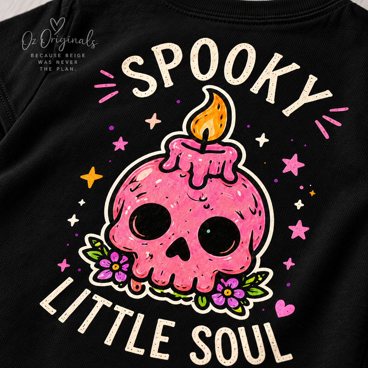 Spooky Little Soul Toddler T-Shirt | Alternative Kids Tee | Pink Skull Graphic💀🩷