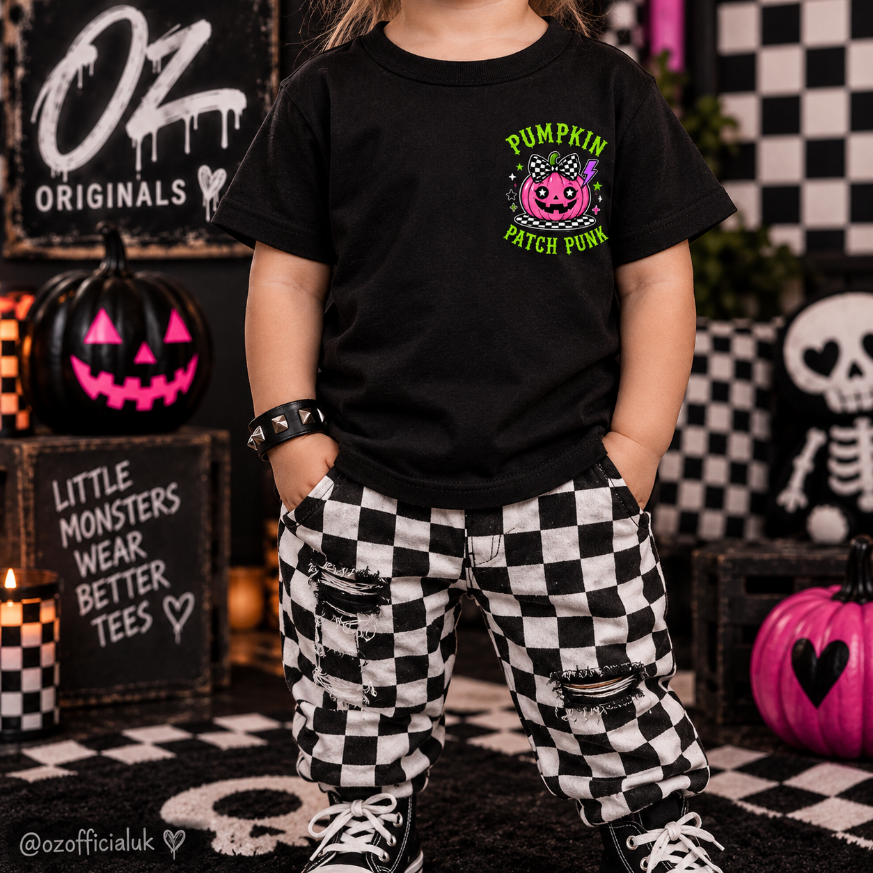 Pumpkin Patch Punk Toddler T-Shirt | Alternative Kids Halloween Tee | October Oddities 🎃